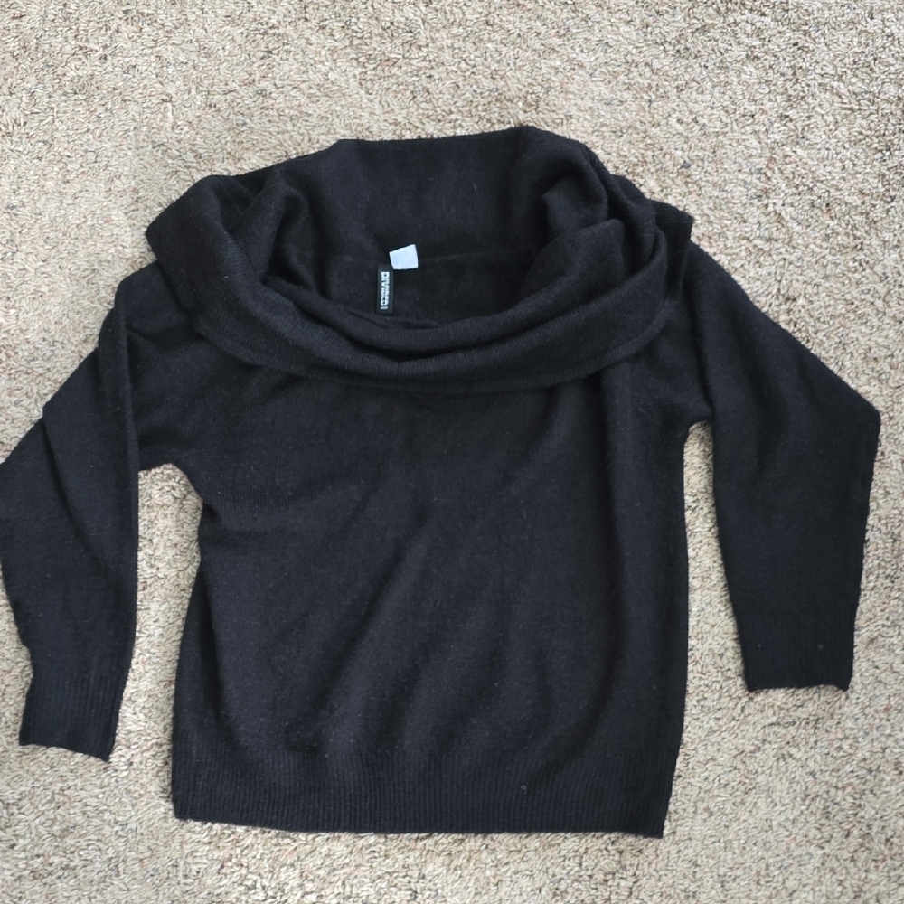 Divided Black Cowl Neck Sweater
